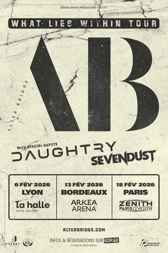 Alter Bridge - dates France (avec Daughtry et Sevendust)