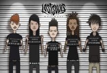 Lost Souls Movement signe chez Fearless et dévoile « Democracy Manifest » Pochette du single « Democracy Manifest » de Lost Souls Movement, cinq membres en photo d'identité judiciaire