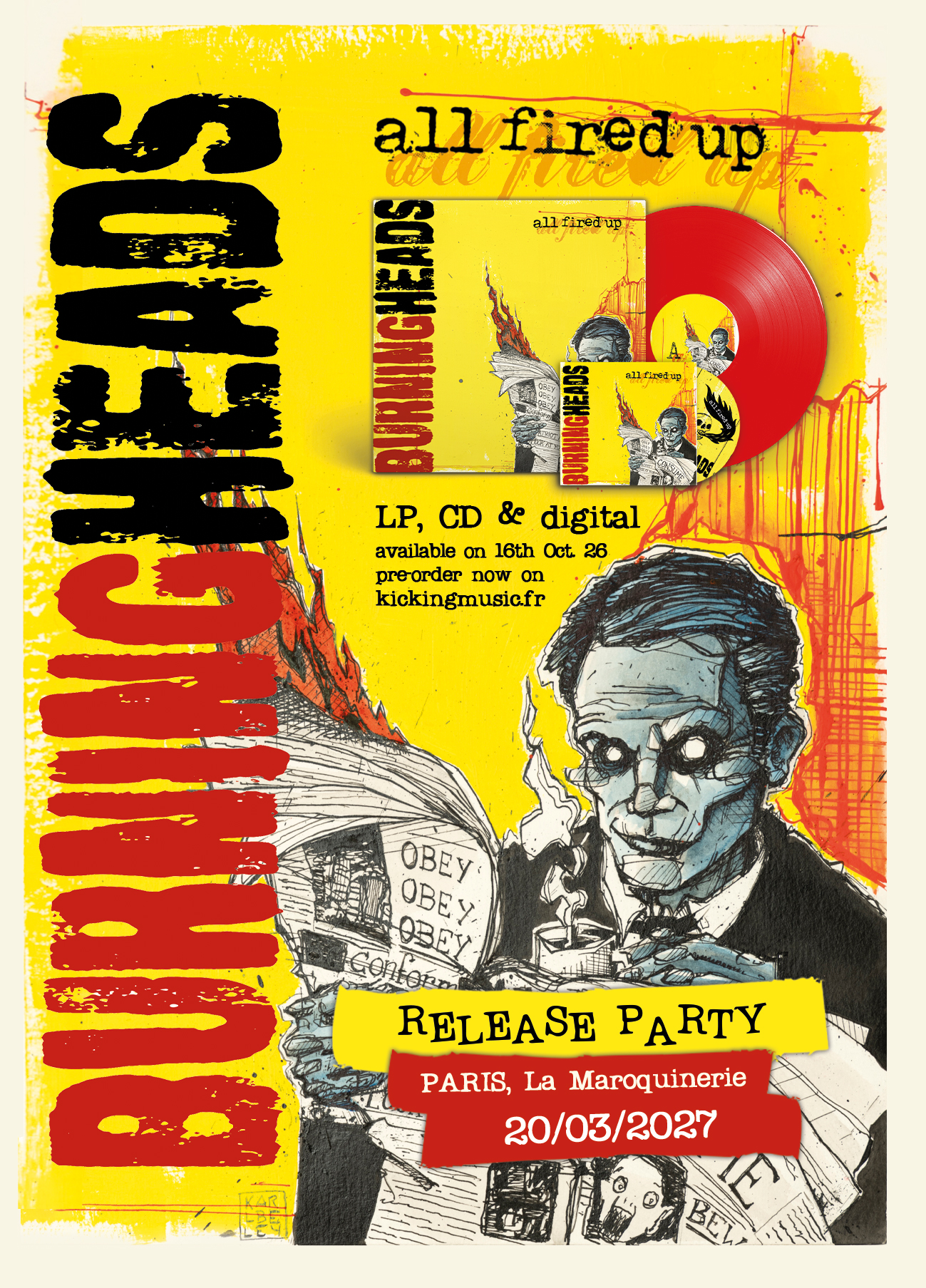 Affiche de la release party des Burning Heads à La Maroquinerie, le 20 mars 2027