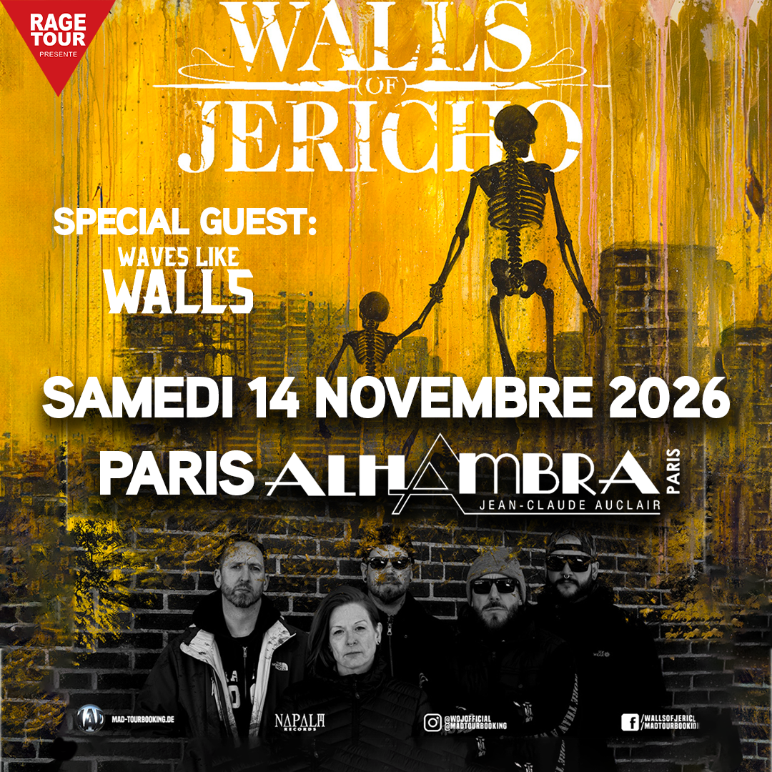 Affiche de Walls of Jericho à l'Alhambra de Paris le 14 novembre 2026