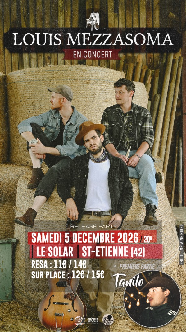 Affiche du concert de Louis Mezzasoma au Solar à Saint-Étienne, le 5 décembre 2026