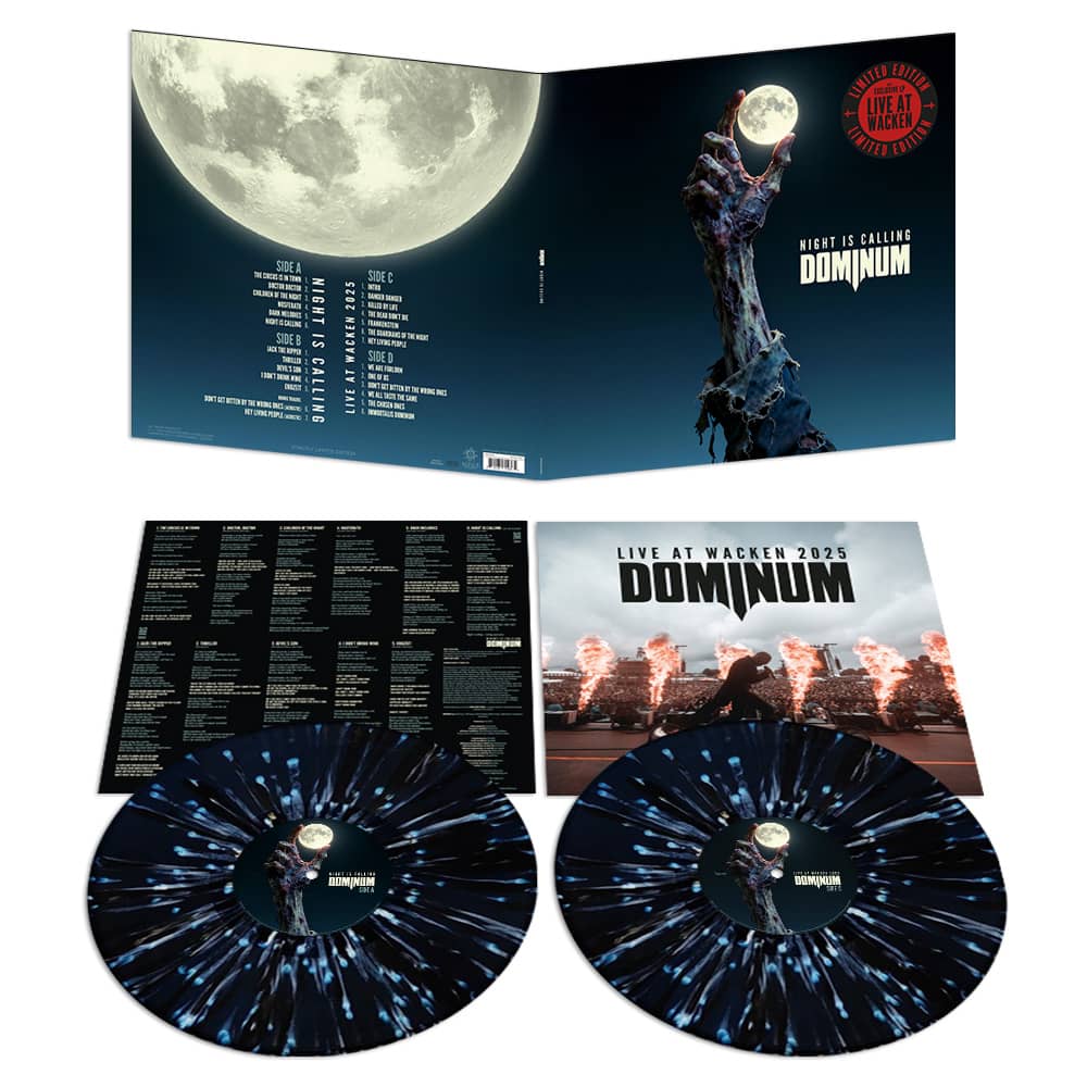 Coffret deluxe 2 vinyles splatter de Night is Calling avec le bonus Live at Wacken 2025