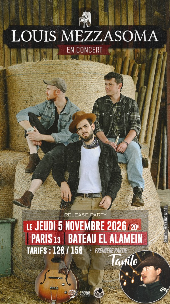 Affiche du concert de Louis Mezzasoma au Bateau El Alamein à Paris, le 5 novembre 2026