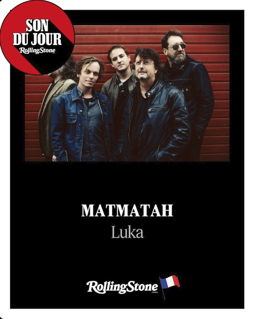 Visuel « Son du jour » de Rolling Stone France consacré à MATMATAH et Luka